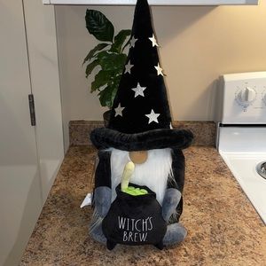 Rae Dunn Witch’s Brew Halloween Gnome Holding Cauldron